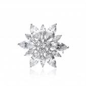 Brosa argint floare cu cristale Marquise DiAmanti FC0022-AS